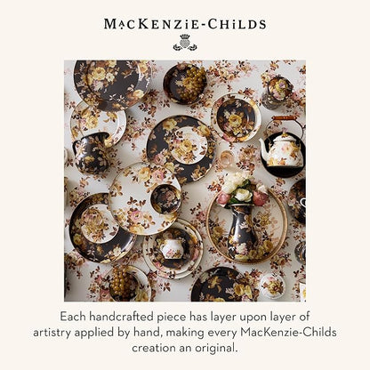 MACKENZIE-CHILDS Enamel Utensil Holder, Stylish Kitchen Countertop, Wild Rose Brown