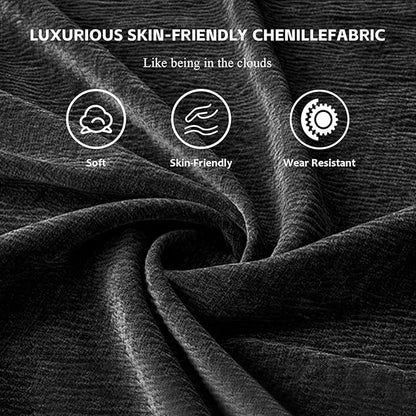 SoarFlash Chenille Sectional Sofa Ottoman,Grey