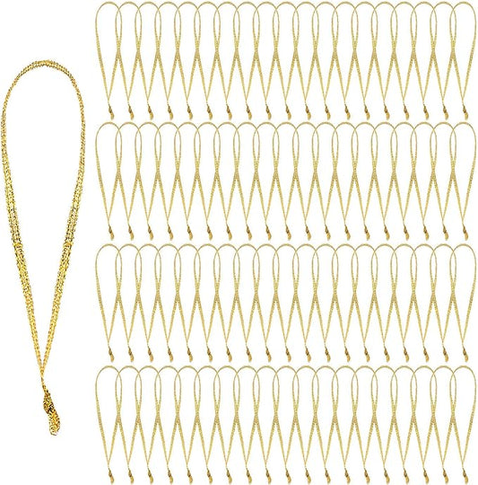 JUNEBRUSHS 300Pcs Christmas Ornament Hangers, Hand Tied String Ties, Ribbon Loops for Christmas Tree Hanging Decorations (Gold)