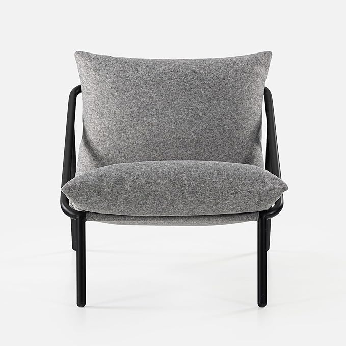 ZINUS Ada Sling Accent Chair, Metal Framed Armchair with Shredded Foam Cushioning, Light Grey