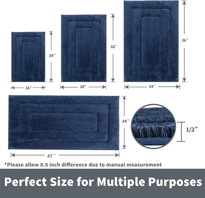GRANNY SAYS Long Bathroom Rug Mat, Bath Mats Non-Slip, Super Soft and Water Absorbent, Large Bath Rugs, Machine Wash Dry, Bathroom for Floor, Tub and Shower, 24" x 48"