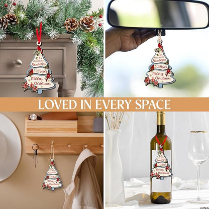 Christmas Cardinal Gifts for Women Men - Double Layered Wooden Red Cardinal Christmas Ornaments 2025 - Sympathy Gifts for Loss of Loved One, Memorial Gift Ideas for Xmas Tree Decorations