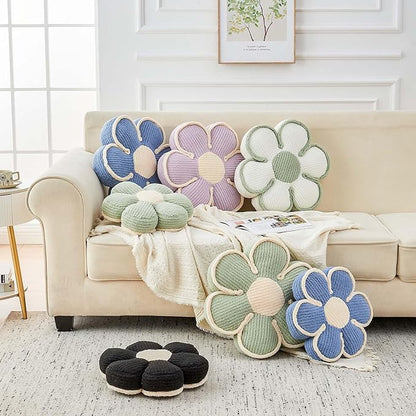 Flower Pillow, Soft Flower Decorative Throw Pillow, Cute Daisy Flower Shaped Seating Floor Cushion Room Décor Plush Pillows for Sofa Couch Bed (13.7 Inch, Lavender)