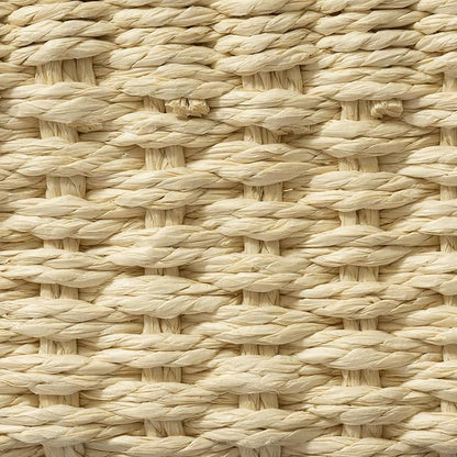 LA JOLIE MUSE Small Beige Wicker Baskets for Organizing, Recycled Paper Rope Storage Basket Container Bins for Shelves Bathroom Cupboards Drawer, Decorative Square Basket Organizer Set of 3