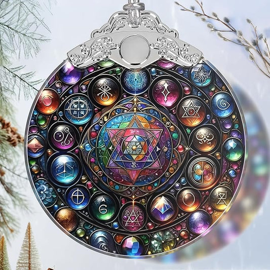 Alchemy Stained Glass Ornament - Christmas Ornament - Christmas Decorations for Tree - Holiday Present Ideas - Gift Exchange
