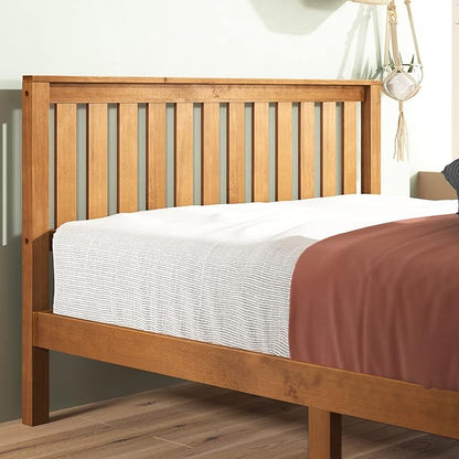 ZINUS Alexia Wood Platform Bed Frame with headboard, Solid Wood Foundation with Wood Slat Support, No Box Spring Needed, Easy Assembly, Rustic Pine, Full