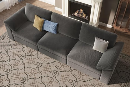 EASE MOOSE Sectional Modular Sofa, Comfty 3 Seat Cloud Couch, FSC Certified Modern Deep Seat Sectional for Living Room