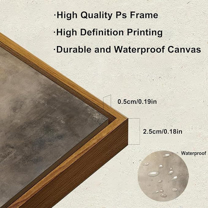 KBKBART Framed Neutral Wall Art, Earthy Abstract Canvas Oil Painting, Minimalist Textural Artwork Wall Decor, Neutral Gallery Art Prints for Bedroom Living Room, Gallery, Gifts for Friends or Family (8"x10")