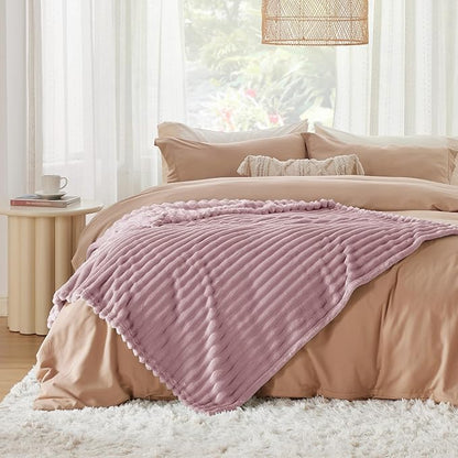 Bedsure GentleSoft Pink Fleece Blanket for  - Cozy Soft Blankets for Women, Cute Small Throws for Girls, Pink Decor Gifts for Home Room Office, 50x60 Inches