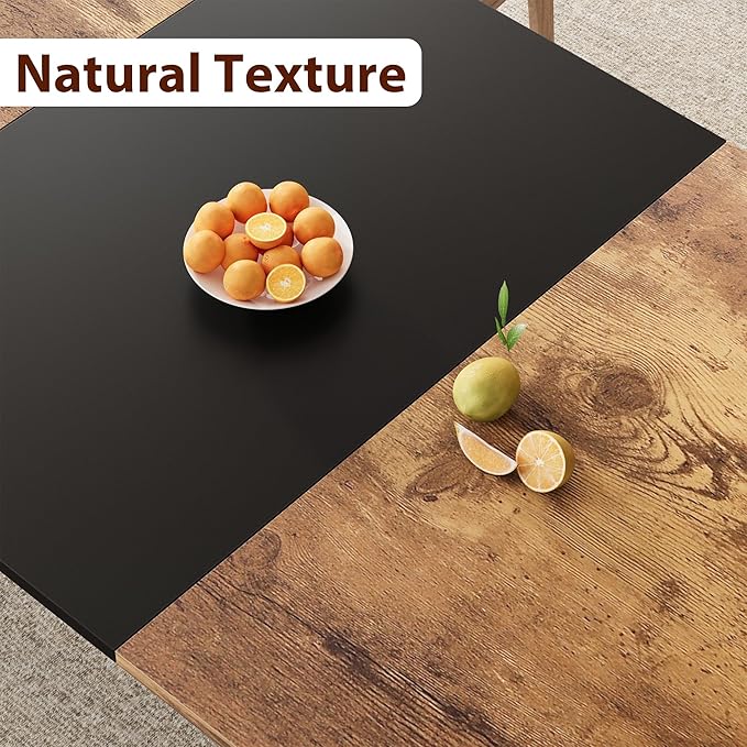 IDEALHOUSE 78.7" Long Rectangle Dining Table for 6-8 People, Industrial Wood Dinner Table - Black & Brown(Only Table)