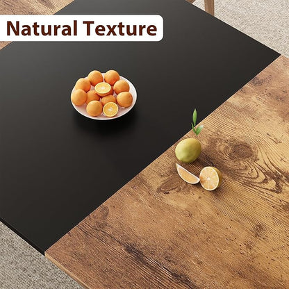 IDEALHOUSE 78.7" Long Rectangle Dining Table for 6-8 People, Industrial Wood Dinner Table - Black & Brown(Only Table)