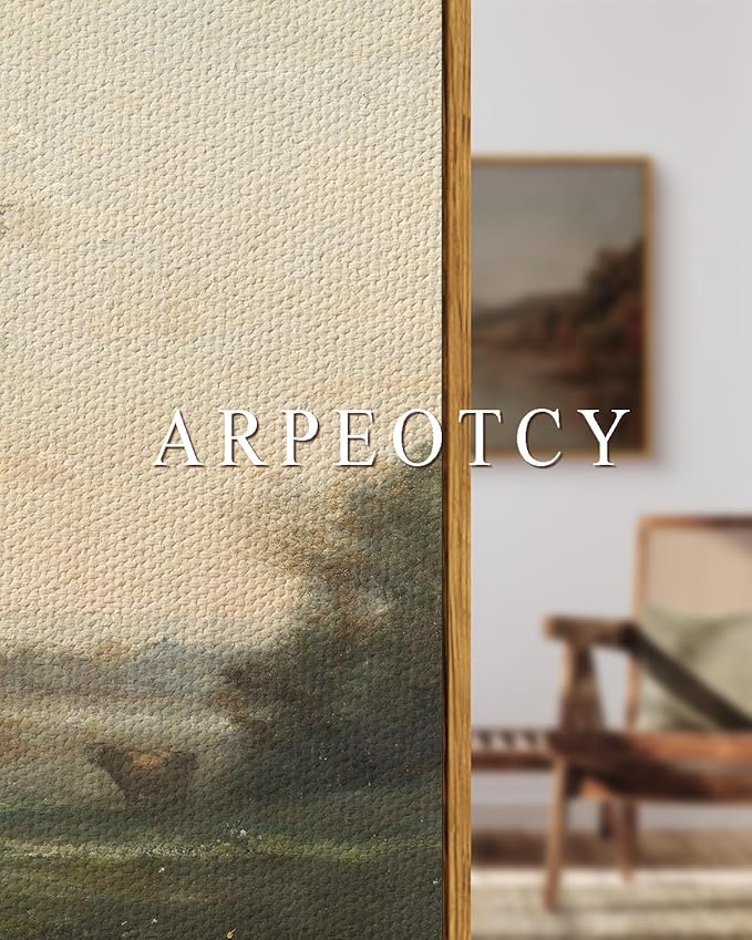 ARPEOTCY Large Framed Canvas Wall Art, Rustic Landscape Picture Decor, 20x30Inch, Bedroom Living Room Hallway Nature Scenery Decor, Vintage French Country Art
