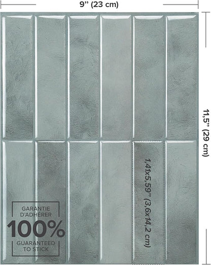 SMART TILES Peel and Stick Backsplash - 5 Sheets of 11.43" x 9" - 3D Adhesive Peel and Stick Tile Backsplash for Kitchen, Bathroom, Wall Tile