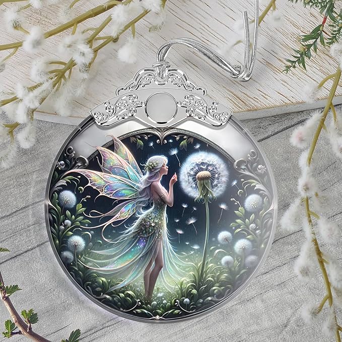 Christmas Ornament, 2025 Ornaments for Christmas Tree, Stained Glass Hanging Ornament, Holiday Ornaments, Unique Gift Idea - Fairy