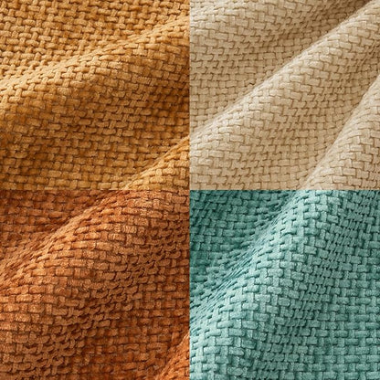 MIULEE Pack of 4 Orange/Teal Throw Pillow Covers 20x20 Inch Yellow Green Soft Decorative Chenille Pillows Farmhouse Accent Cushions for Boho Home Decor Spring Bedroom Living Room