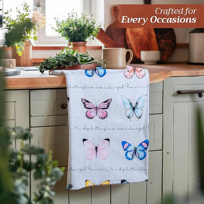 Maison d'Hermine Dish Towels 100% Cotton Absorbent Blossoms in Spring Set of 3 Spring Summer