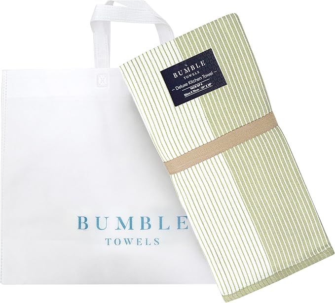Premium Kitchen Towels 6 Pack Large Cotton Flat Terry Absorbent Tea Towels with Hanging Loop Sage Green 20x28