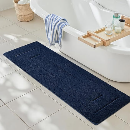 GRANNY SAYS Navy Bathroom Rugs, Bath Mats for Bathroom Non-Slip, Super Soft and Water Absorbent, Extra Large Bath Rugs Washable, Microfiber Bath Rugs for Floor, Tub and Shower, 59" x 20"