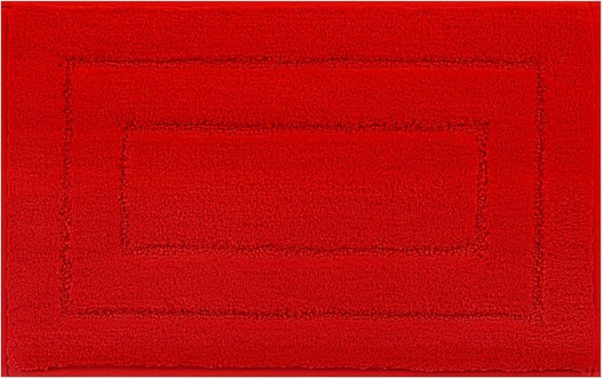 GRANNY SAYS Red Bathroom Rug, 20" x 32", Non-Slip, Absorbent, Washable, Microfiber Bath Mat for Tub, Shower Rugs
