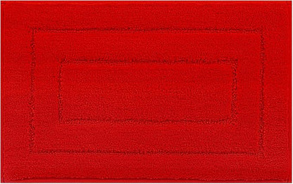 GRANNY SAYS Red Bathroom Rug, 20" x 32", Non-Slip, Absorbent, Washable, Microfiber Bath Mat for Tub, Shower Rugs