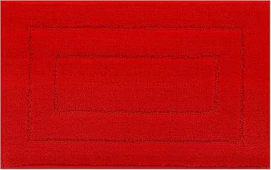 GRANNY SAYS Red Bathroom Rug, 20" x 32", Non-Slip, Absorbent, Washable, Microfiber Bath Mat for Tub, Shower Rugs