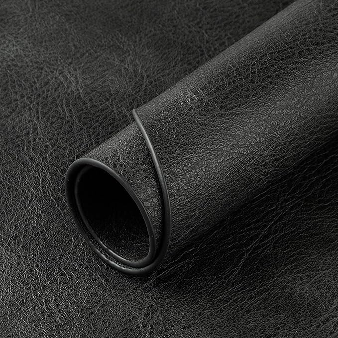 ADRIMER Placemats, Heat Resistant Oval Placemats Set of 6 Washable 12 x 17 Inch, Waterproof Table Mats, Wipeable Pu Place Mats for Kitchen, Dark Grey