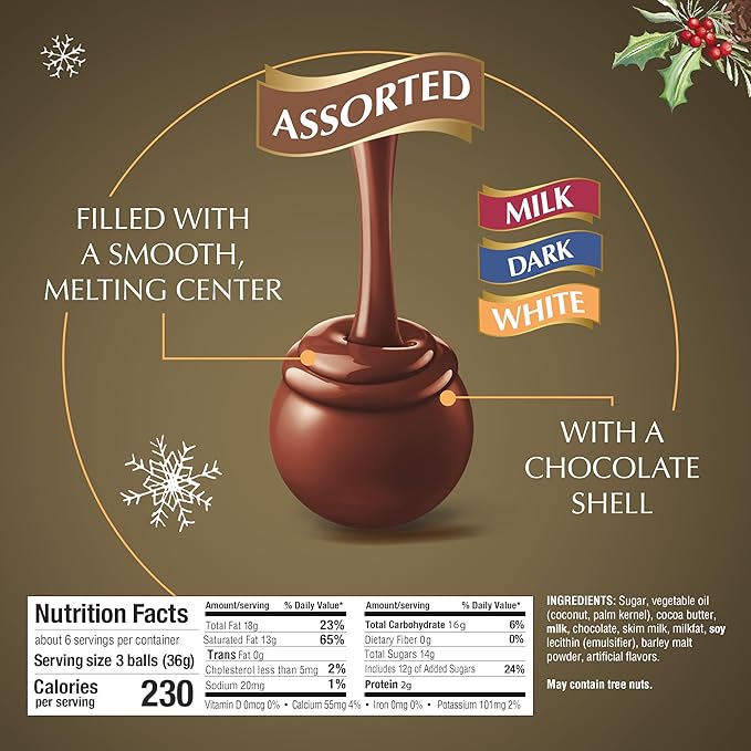 Lindt LINDOR Assorted Chocolate Candy Truffles Gift Box, Assorted Chocolate with Smooth, Melting Truffle Center, 7.6 oz.