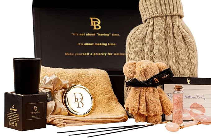 Wellness Box 12pc Self Care Spa Gift Basket for Women - Loving Gift Basket for Mothers Day, Birthday, Best Friend set, Womens Beauty Kit. Luxury Gifts with Scented_Candle, Jade Roller, Bath Bomb.