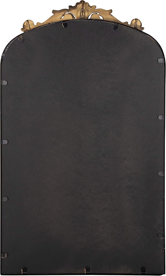 Kate and Laurel Arendahl Traditional Arch Mirror, 19" x 30.75", Gold, Baroque Inspired Wall Decor