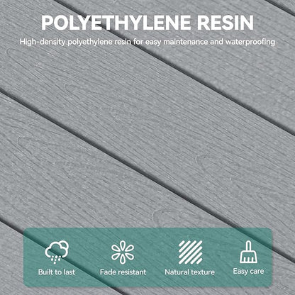 YITAHOME HDPE Chairs Set of 2, Sturdy Patio Chair w/Max Bearing 330 LBS, All-Weather Outdoor Chairs for Terrace, Garden, Backyard, Poolside, Gray