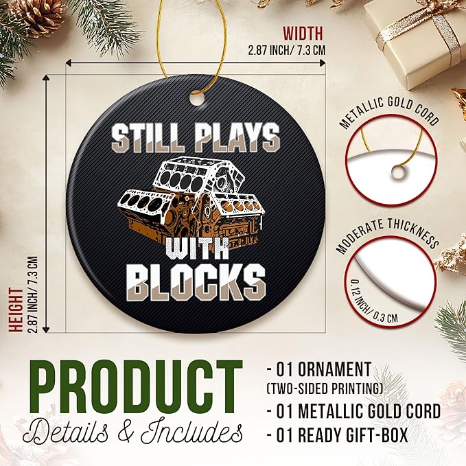 ZAGKOO Mechanic Christmas Ornament - Cool Mechanic Gifts for Men - Tool Ornaments for Technicians, Funny Gag Gift Ideas for Christmas - Ceramic Xmas Tree Ornament Holiday Decor, Gift Exchange