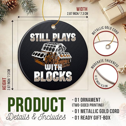 ZAGKOO Mechanic Christmas Ornament - Cool Mechanic Gifts for Men - Tool Ornaments for Technicians, Funny Gag Gift Ideas for Christmas - Ceramic Xmas Tree Ornament Holiday Decor, Gift Exchange