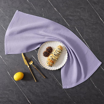 Homaxy 100% Cotton Kitchen Towels and Dishcloths Set, 12 x 12 Inches and 13 x 28 Inches, Set of 8 Bulk Kitchen Towels Set, Ultra Soft Absorbent Dish Cloths for Washing Dishes, Lavender