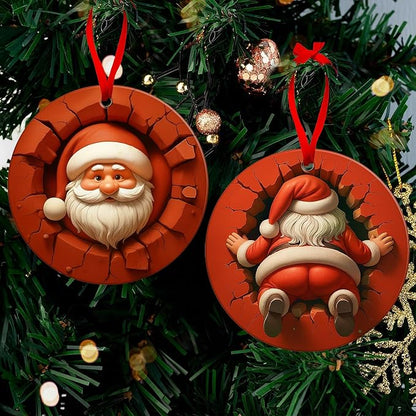 Santa Ornament - Unique Christmas Ornaments 2025, Funny Santa Ornaments for Christmas Tree, Santa Claus for The Tree Decoration, Perfect 2025 Ornament for Holiday Decoration