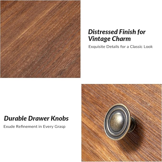 HULALA HOME Spindle Nightstands with Charging Station, Solid Wood Nightstand with Drawer Shelf, Side Table with Pull-Out Shelf (Walnut)