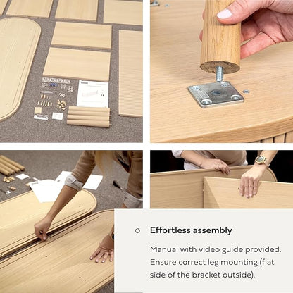 WERMO 71’’ Black TV Stand with Storage and Shelves for 65-75 Inch TVs. Black Entertainment Center with Doors for Living Room and Bedroom, Mid Century Modern Console Table, Media Cabinet (Black Oak)