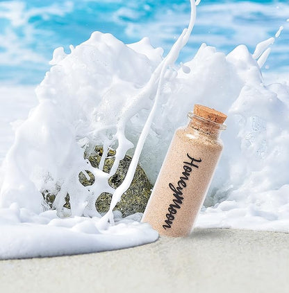 Honeymoon Sand Keepsake Jar，Bridal Shower, Wedding, Engagement, Honeymoon, Travel Gift for Couples, Newlywed, Fiance(Gift Box Includes) - 40ml Cylindrical Shape Glass