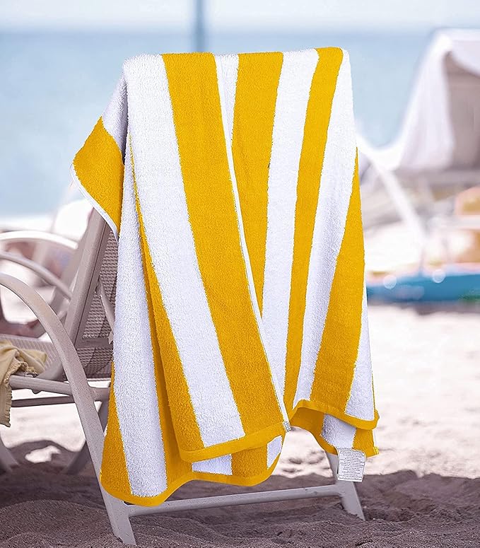 Utopia Towels Cabana Stripe Beach Towels, 30 x 60 Inches - Large Pool Towels (Bulk Pack of 24, Multi Color)