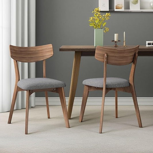 Christopher Knight Home Upholstered Wood Dining Chair,Stylish Designed Dining Room Chair (Set of 2),Dark Gray