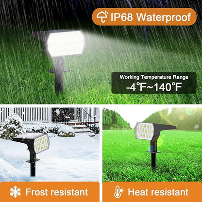 WELALO Solar Spot Lights Outdoor, [6 Pack/65 LED/3 Modes] Solar Landscape Spotlights, Solar Powered Christmas Halloween Lights, IP68 Waterproof Wall Lights for Walkway Yard Garden Driveway(Cool White)