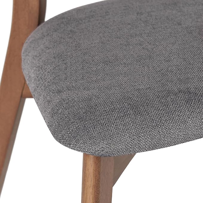 Christopher Knight Home Upholstered Wood Dining Chair,Stylish Designed Dining Room Chair (Set of 2),Dark Gray