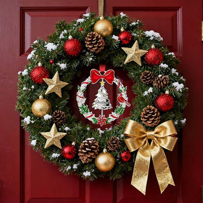 2025 Christmas Ornament for Christmas Tree Decorations, Double-Sided Rotatable Dated 2025 Wreath Ornaments, 3.3x3.3 Inch Ornament for Tree Wreath Door Fireplace Decorative Keepsake Gift