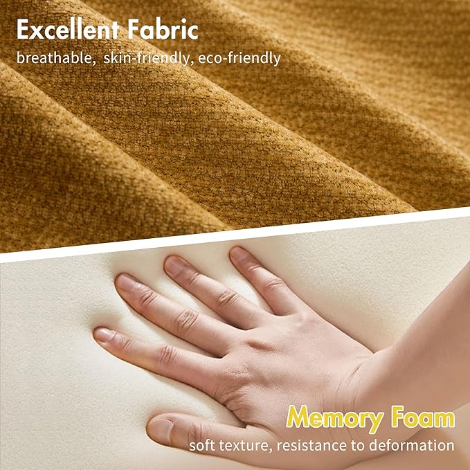 101.6" Modular Sectional Cloud Sofa,Floor Boneless Couch, 4-in-1 Folding Convertible Sofa Bed, Modular Cushion Couch,Suitable for Living Room,Bedroom and Recreation Room(Yellow)