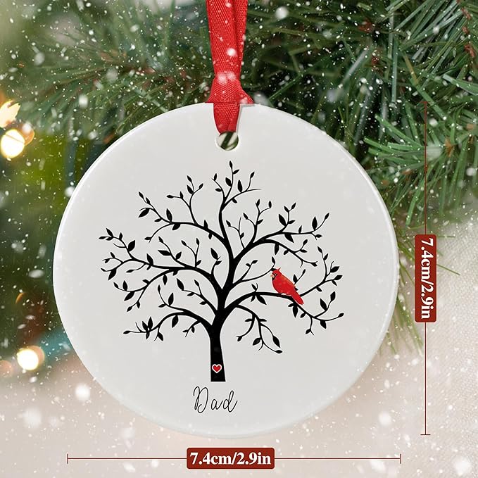 Memorial Cardinal Ornament Gift, Sympathy Gifts for Loss of Dad, in Loving Memory of Dad, Memorial Christmas Ornament Dad, Bereavement Gift, Loved One in Heaven