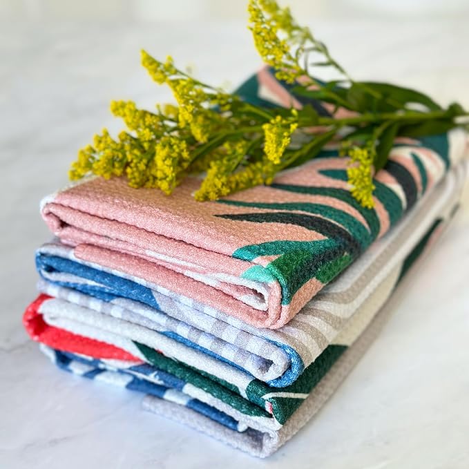 HONED Premium Microfiber Kitchen Dish Towels Quick Dry Waffle Tea Towels 18x30 Tabletop Decor