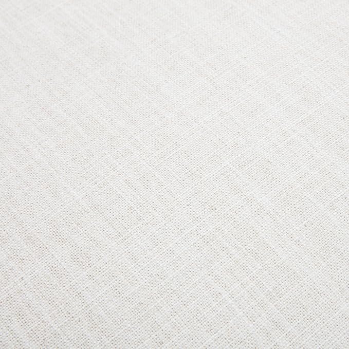 Kmax Entryway Bench, Wooden Bench for Bedroom End of Bed with Hollow Arms Farmhouse Upholstered Bench Rustic Window Bench for Entry Way Bedroom Living Room - Linen, Beige