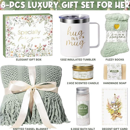 Self Care Gifts for Women Get Well Soon Gifts, Birthday Gifts for Women Care Package, Sympathy Gift Baskets Spa Gifts Set, Thinking of You Inspirational Christmas Gifts for Mom Her Friend Sister Wife