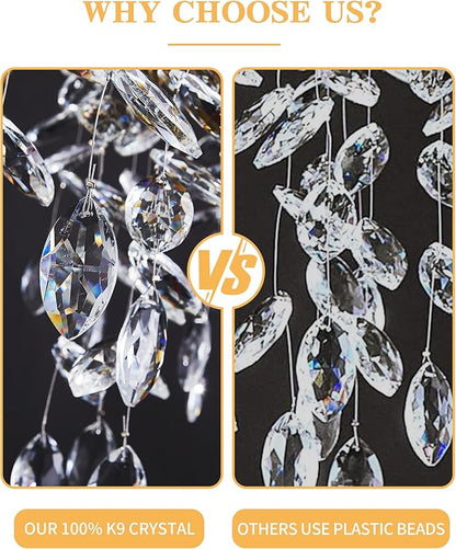 Modern Tree Branch Crystal Chandelier Luxury Gold Crystal Pendant Lighting 30" Contemporary 10-Light Chandeliers for Dining Room Kitchen Bedroom Living Room