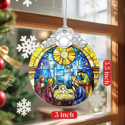 Christmas Ornament, Christmas Tree Decor, Christian Ornament, Nativity Scene, Religious Home Decor, Christian Gifts, Religious Gifts, Gift Exchange, Gift Idea - Pattern F