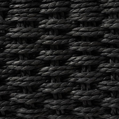 LA JOLIE MUSE Small Wicker Baskets for Organizing, Recycled Paper Rope Storage Basket Container Bins for Shelves Bathroom Cupboards Drawer, Decorative Square Basket Organizer Set of 3, Black